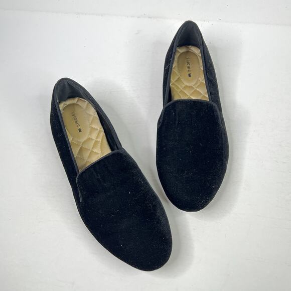 Birdies The Starling Velvet Loafers Slip On Flats Black Womens 10 - Picture 1 of 8